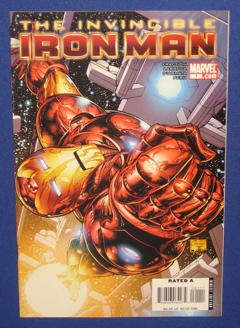 Invincible Iron Man #1 Comic Book 2008 Marvel Fraction Quesada Variant Avengers