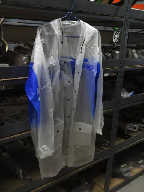 Axo Racing Dirt Bike Mud Coat / Rain Slicker, Adult L / XL (Clear & Blue PVC)