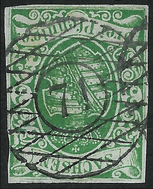 SACHSEN 1851... MiNr. 2IIb ...3 Pf...Nummernstempel 71 (Lössnitz)...BPP geprüft