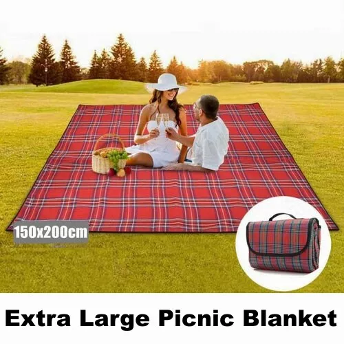 Extra Large Picnic Blanket Travel Outdoor Beach Park Camping Rug Folding Mat 2M