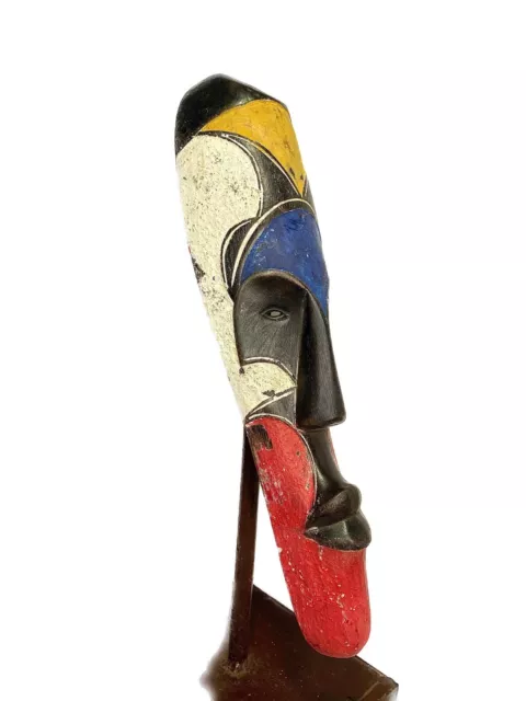 AFRICAN  wooden mask face Collection African tribal art and home decor-371