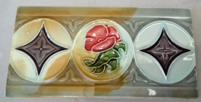 Antique Tile Decorative Border Art Nouveau Dk Japan Architecture Strip Porcelain