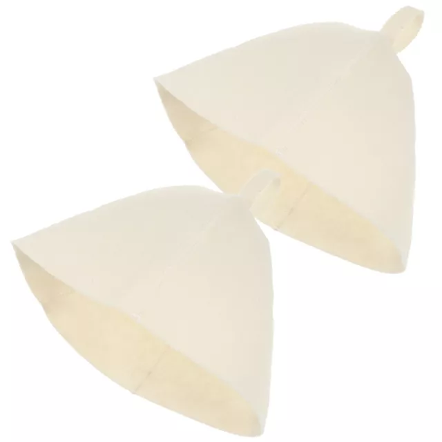 Authentic Russian Felt Hats - 2 Pack of White Sauna Caps for Him and Her