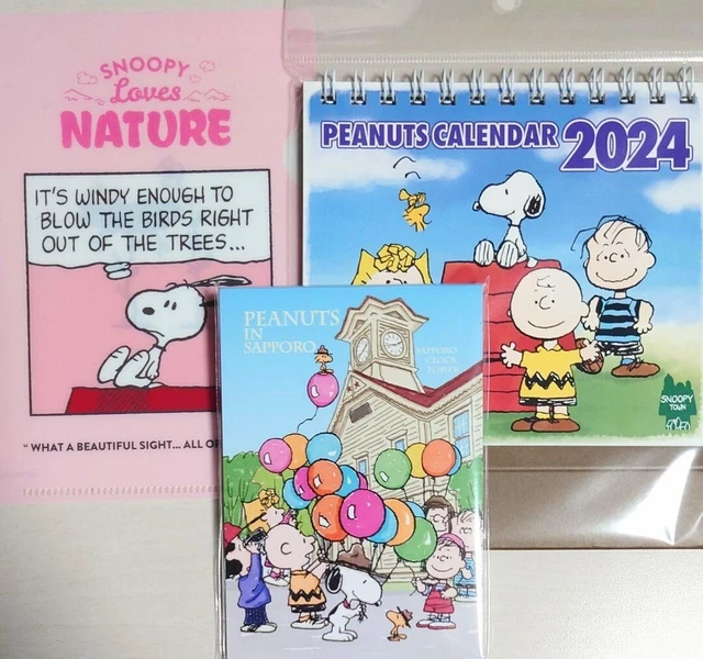 SNOOPY PEANUTS 2024 Desk Calendar Sapporo Limited Notepad Mini Clear