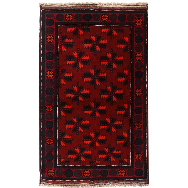 Vintage Afghan Hand Knotted Tribal Oriental Wool Area Carpet Rug 141x92cm w15626