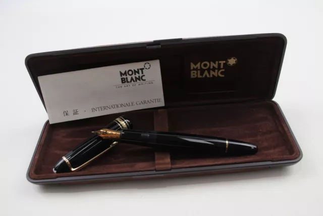 Montblanc Meisterstuck Fountain Pen No.146 Black Casing 14ct Nib Writing Boxed