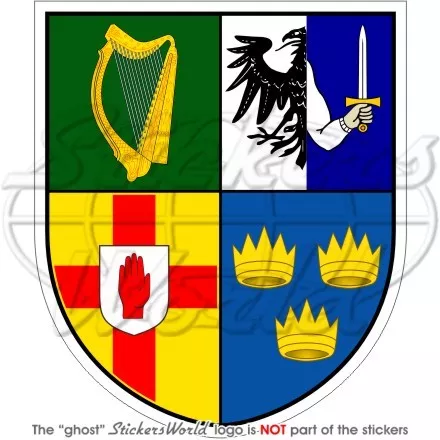 IRELAND Irish 4 Province Coat of Arms EIRE, 94mm Vinyl Bumper Sticker Decal