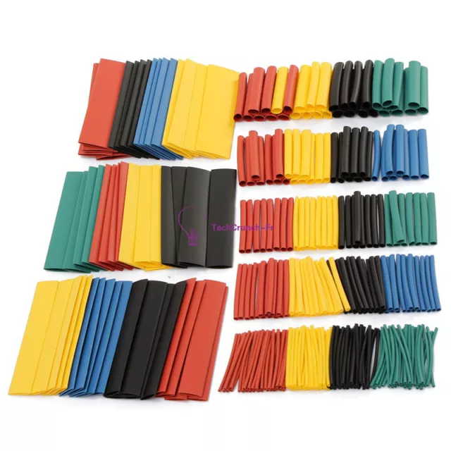 328Pcs 2:1 Assorted Heat Shrink Tube 5 Color 8 Sizes Polyolefin Wrap Sleeve Set