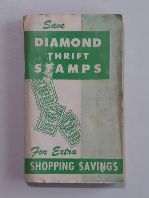 Vintage DIAMOND THRIFT STAMPS Book D.T. Kalamazoo MI Partially Filled Booklet