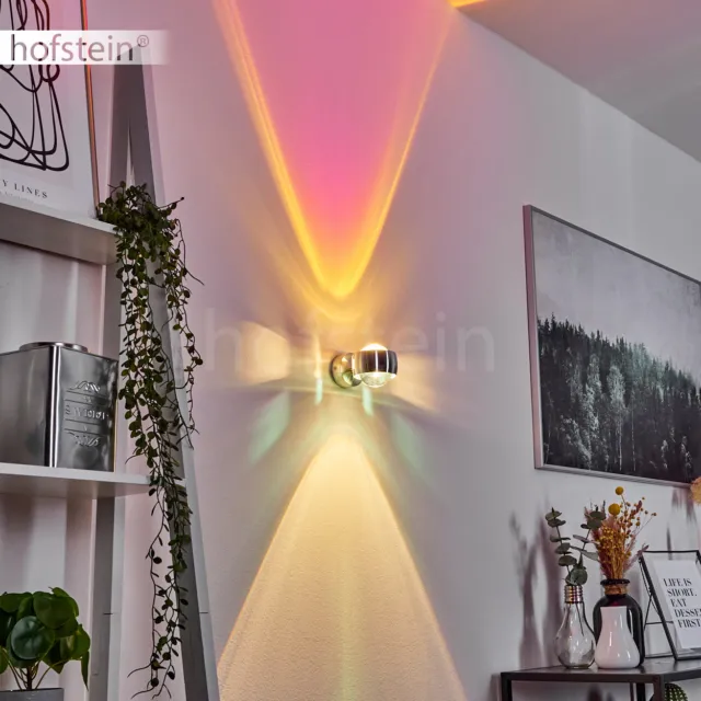 Glas Wand Leuchten Lampe silber Farbfilter Magenta Flur Wohn Zimmer Beleuchtung