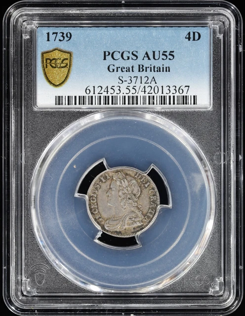 1739 George II Great Britain Silver Maundy 4 Pence Groat 4D PCGS AU 55 S-3712 A
