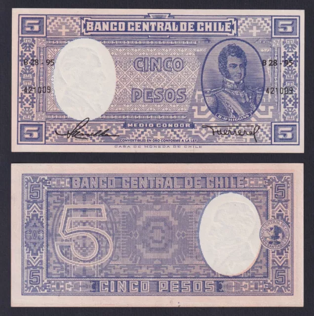 Chile 5 Pesos = 1/2 Condor (1958-1959) P 119 Fds Unc- C-10