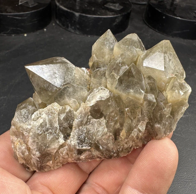 Irradiated Phantom Green Citrine Quartz Crystal Cluster / Georgia Location