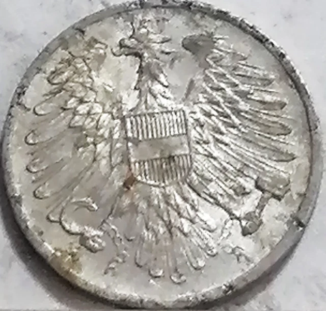 1954 Austria 2 Groschen Aluminum Coin AU