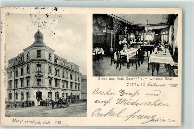 13501120 - 8800 Zittau Gasthaus zum weissen Ross Gastraum Billardtisch 1910
