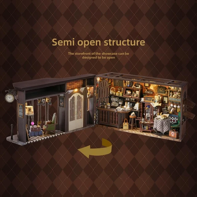 MINIATURE W/ FURNITURE,DIY Wooden Crafts Doll House Mini Handmade K d £