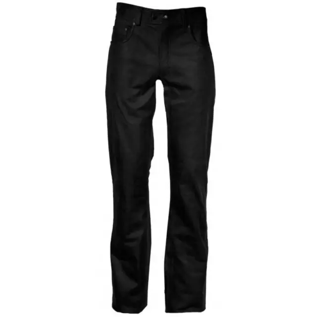 Modeka Stemp Jeans IN Pelle Nero Uomo Jeans Motociclista Pantaloni di Pelle