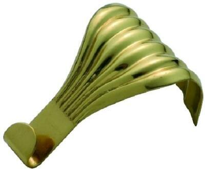fluted polished brass picture rail hook.TH1551