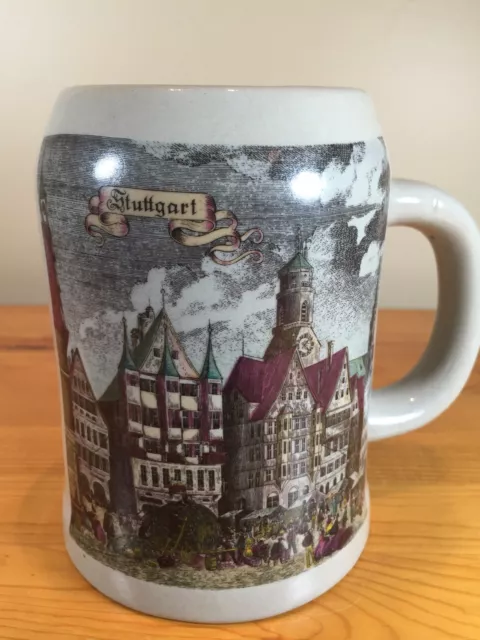 Stuttgart German 0.5L Beer Stein Ceramic Mug Cup Glass Germany Barware Bar Draft 2