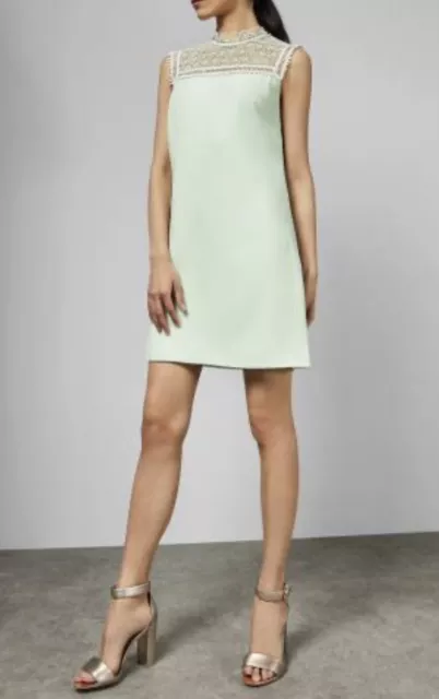 TED BAKER CARSEY Ivory Lace Tunic Dress Size 4 UK 14 84.99