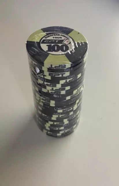 BLISTER da 25 Fiches - Poker chips ceramica replica EU Poker Tour Valore 100