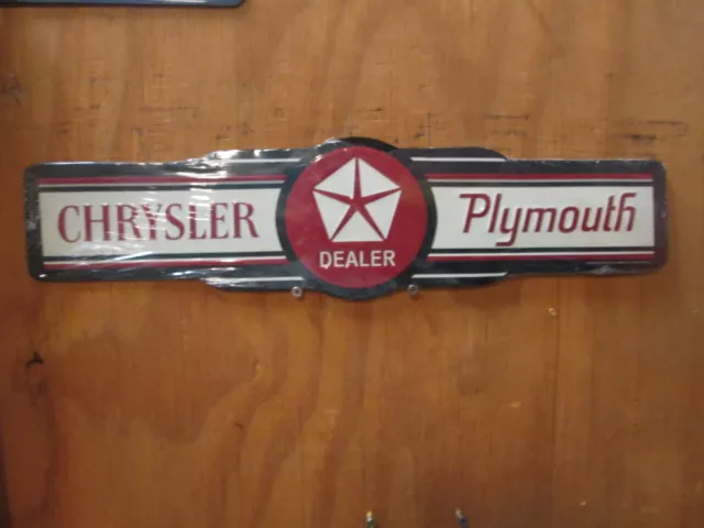 A Chrysler Plymouth  Embossed Metal Display CUDA CHALLENGER Dodge Mopar Viper
