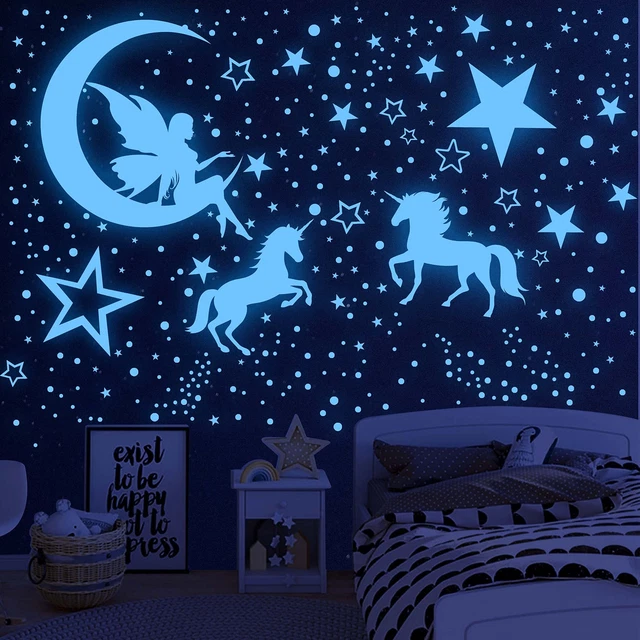 Glow in The Dark Stars for Ceiling,Unicorn Wall Decals Stickers Unicorn Wall ...