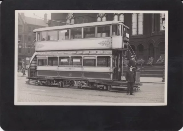 Manchester, Albert Square Tram, Lancashire, Real Photographic Postcard, RPPC