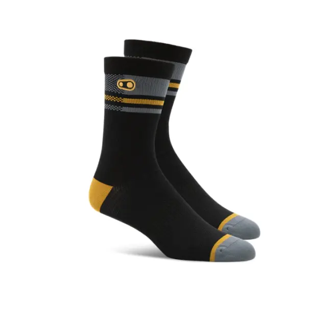 Calzini Crank Brothers Icon MTB Sock Colore Black-Gold Size S-M
