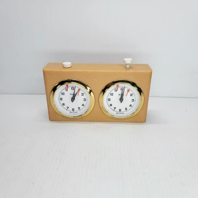 VINTAGE BHB GERMAN Analog Chess Clock Timer Brown Plastic Made in