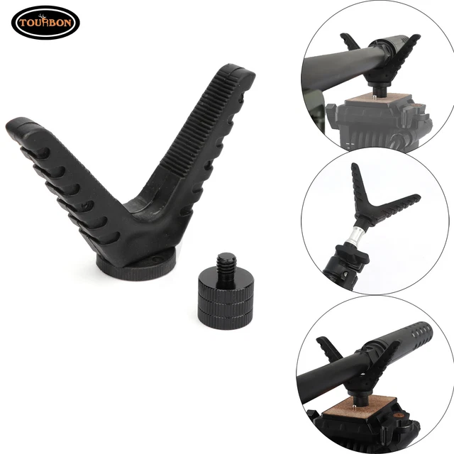 TOURBON GUN REST Shooting Stick V Yoke Rack 1/4" or M6x1.0 Camera Mount