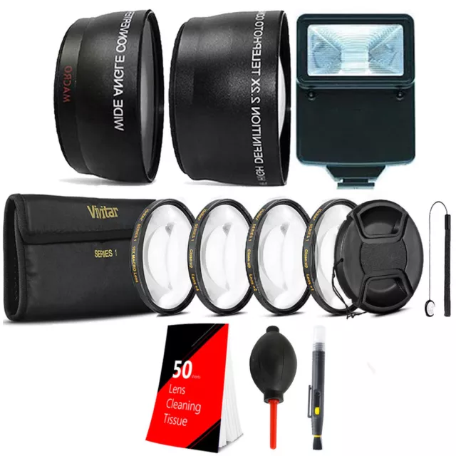 52mm Fisheye Telephoto & Wide Angle Lens + Macro Kit + Top Kit for Nikon DSLR