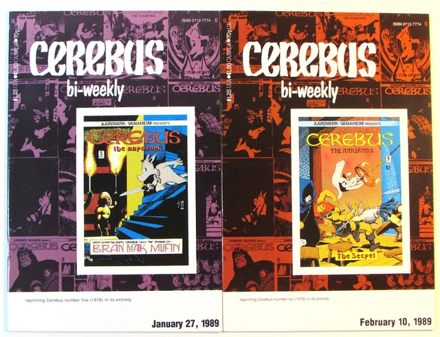 Cerebus Bi-Weekly Lot of 2 #5,6 Aardvark-Vanaheim (1989) 1st Print Comic Books