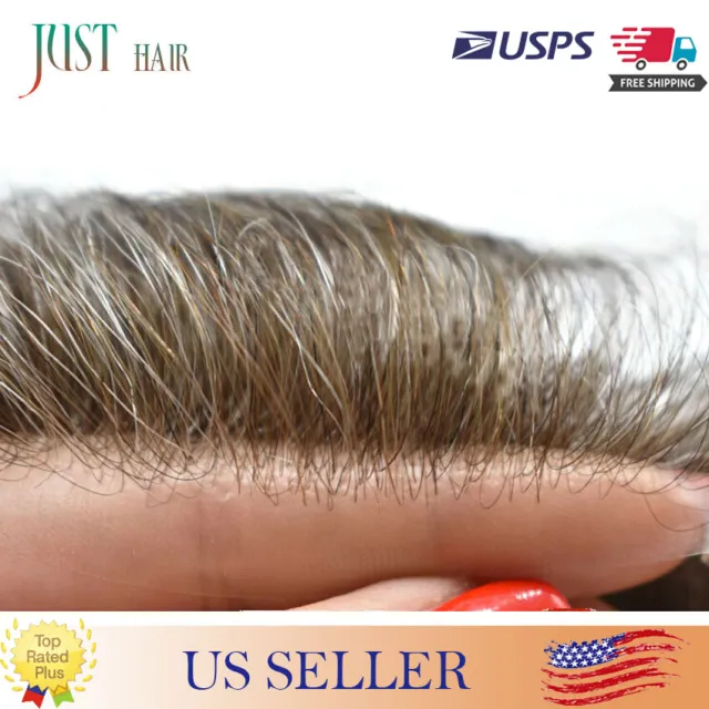 Mens Hair Replacement Ultra Thin Skin Toupee All Colors Hairpieces PU System Wig 2