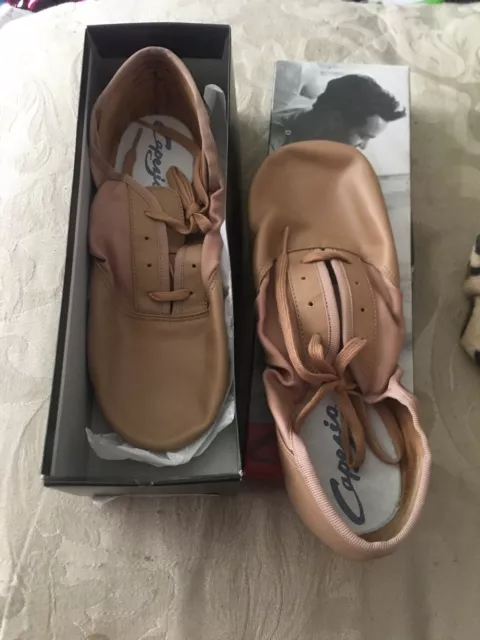 Capezio Splitsole Jazz Dance Shoes Tan Size 13 W #355A Caramel New NIB