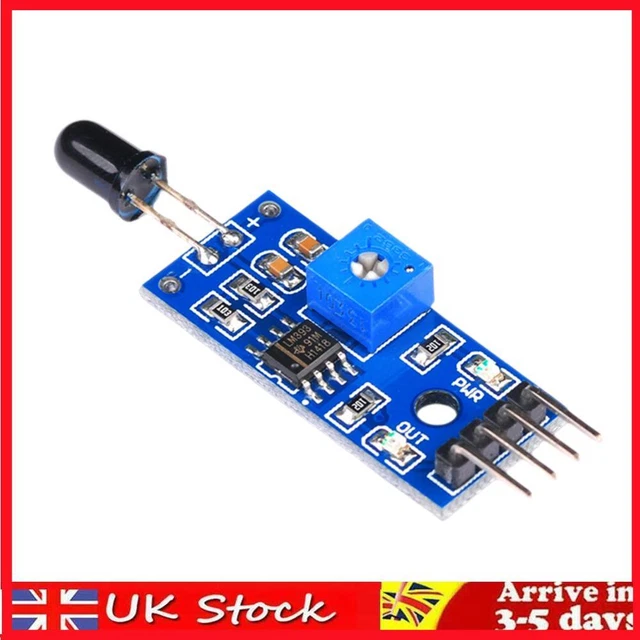 4 PIN FLAME Sensor Module 3.3V-5V Sensitivity Adjustable for Arduino ...