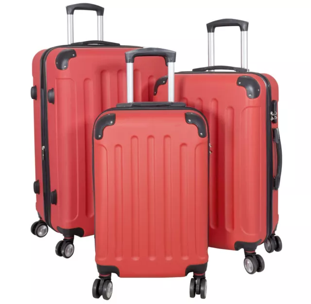 Hartschalen-Trolley Valise de Voyage Cabine En ABS Haute Qaulitativ Top Rouge