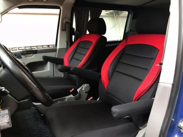Sitzbezüge K-Maniac kompatibel mit VW Passat Variant B8 | Universal  schwarz-rot | Autositzbezüge Set Vordersitze | Autozubehör Innenraum | Auto