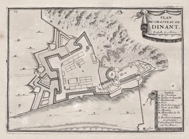 Dinant Wallonie Belgique Plan Fortification Beaulieu 1680