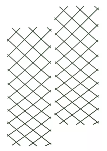 2er Set Kunststoff Rankgitter grün - 200x100cm - Pflanzen Kletter Hilfe Spalier