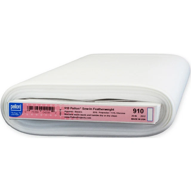 Interfaz de pluma/peso mediano costura Pellon- blanca 20"X30yd -910