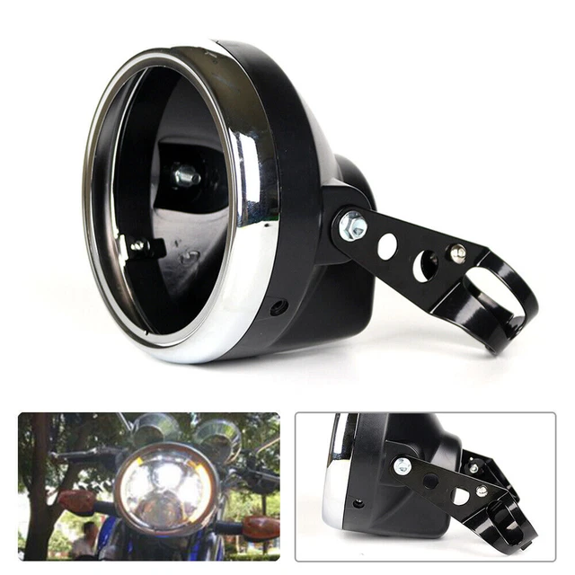 7 Inch Motorcycle Bike Headlight Light Fairing Retro Racer Cover Housing Stent