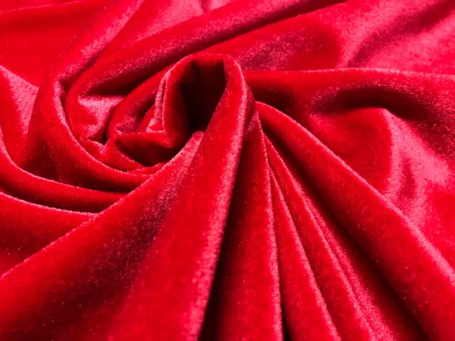 Rojo Decoración Terciopelo Tela Suave Fuerte Tapicería Material -165cm Ancho