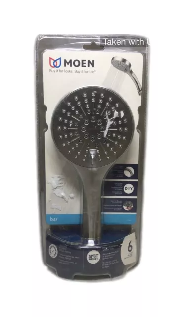 MOEN Iso 6-Spray 4.5 in. Single Wall Mount Handheld Rain Shower Head