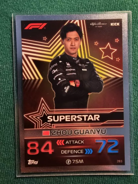 Topps F1 Turbo Attax 2023 Formel 1 Karte Nr. 283 Superstar Zhou Guanyu