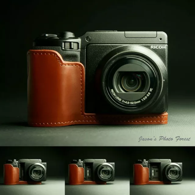 Handmade Vintage Genuine real Leather Half Camera Case bag cover for RICOH GXR