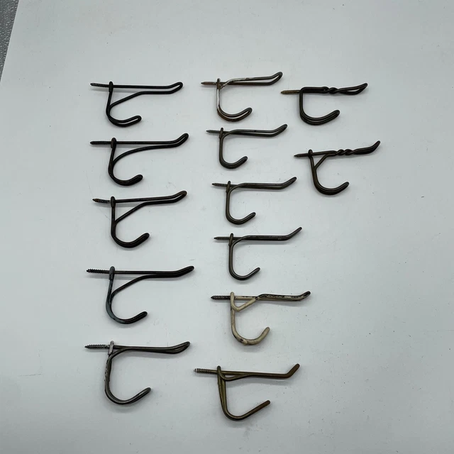 Lot of 13 Antique  Vintage Wire Coat Hooks-Vintage Different Styles And Sizes