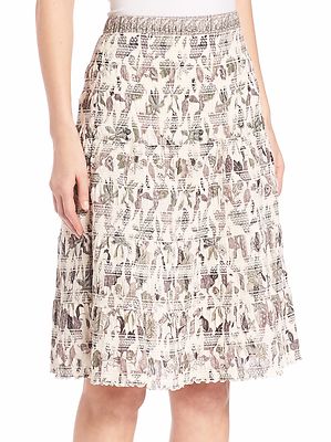 Avoria Tory Burch Crema Tweed a-Line Gonna USA Misura 2 