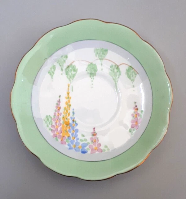 Bell Fine Bone China Saucer Orphan. Foxgloves. Art Deco