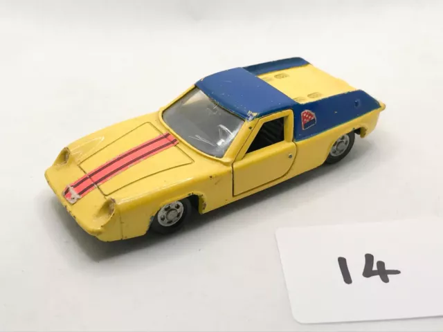 Early Dinky Toys # 218 Lotus Europa Cast Wheels Yellow/Black Diecast Car 1969-70